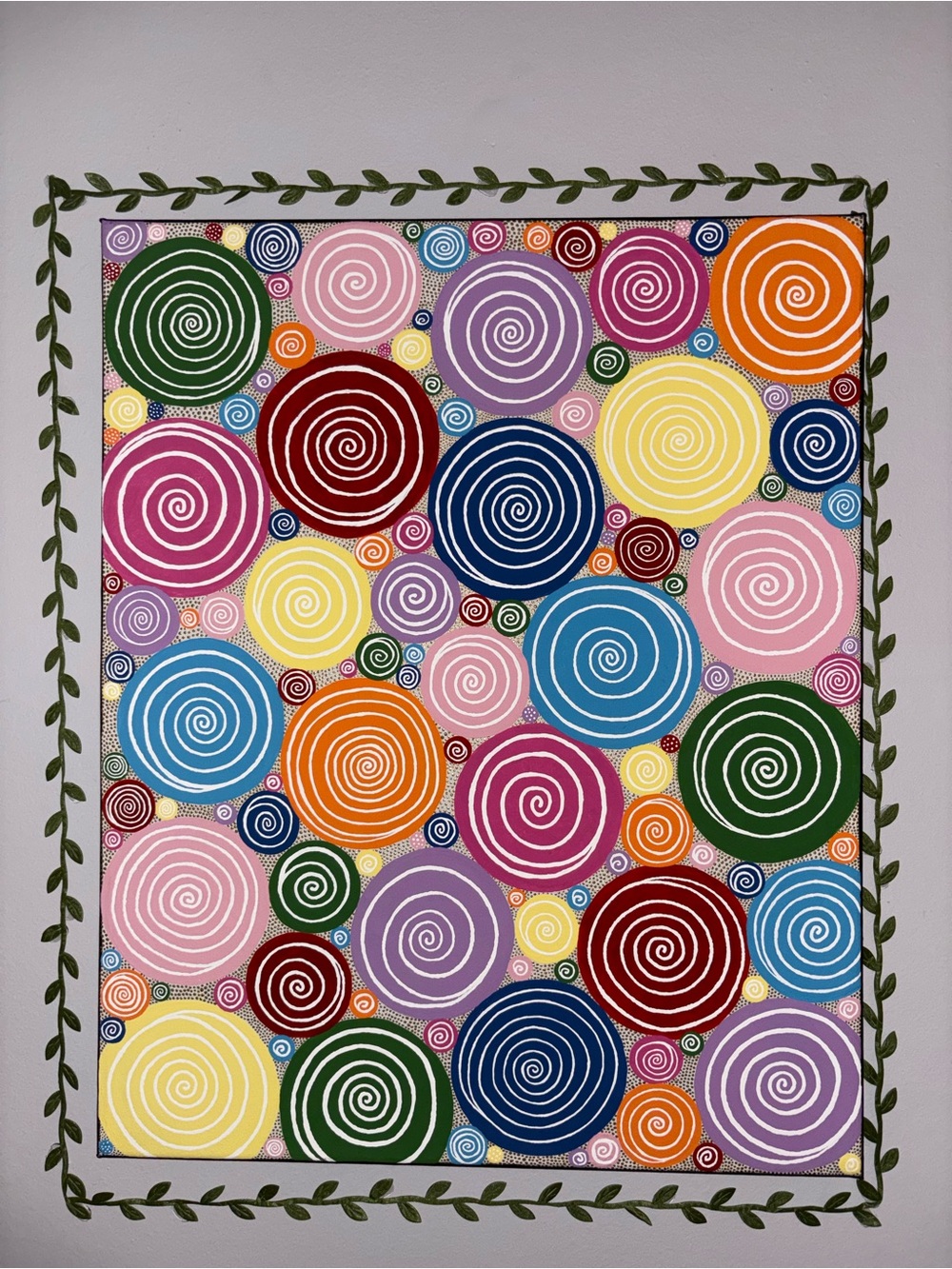 Colorful Spiral Canvas Painting